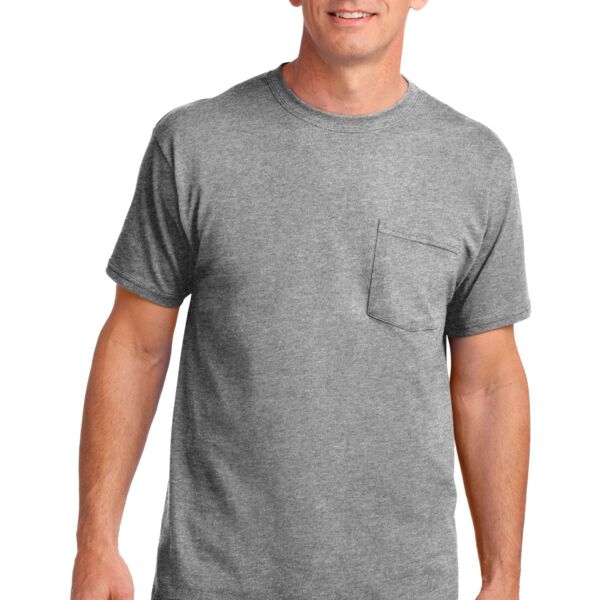 Port & Co 5.4oz Core Cotton Pocket Tee Thumbnail