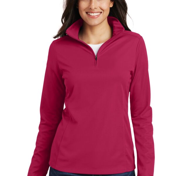 Port Authority Ladies Pinpoint Mesh 1/2 Zip Thumbnail